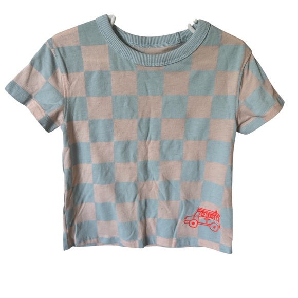 Cat & Jack Other - Cat & Jack Blue and Tan Checkered Tee